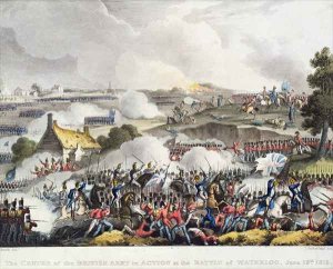 The Centre of the British army in Action in the battle of Waterloo