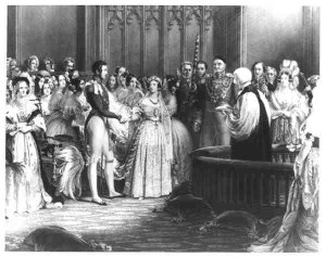 Marriage of Queen Victoria 1819-1901 and Prince Albert 1819-61 at St Jamess Palace on 10th February 1840