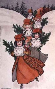 Five Little Girls with Muffs