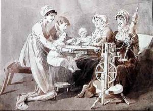 A Woman with her Family at a Spinning Wheel