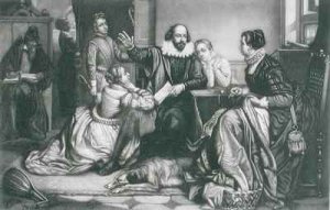 Shakespeare with his Family at Stratford Reciting the Tragedy Hamlet