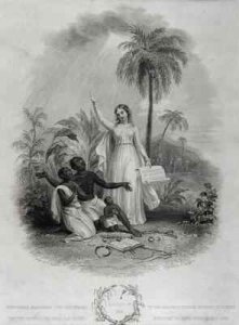 Britannia Giving Freedom to Poor African Slaves