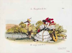 Marriage by the Book caricature from Les Metamorphoses du Jour