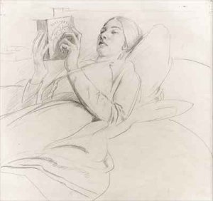 Portrait of Winifred Knights 1899-1947 reading