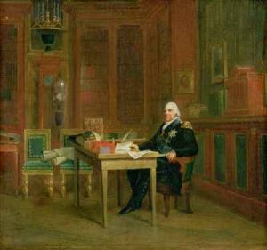 Louis XVIII 1755-1824 in his Study at the Tuileries