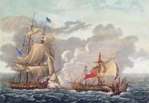 The Taking of the English Vessel The Java by the American Frigate The Constitution