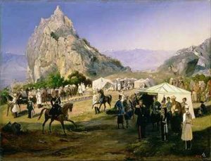 The Summer Camp of the Regiment of Nizhegorodsky Dragoons near Karagach