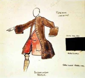 Costume design for Peacham in The Beggars Opera