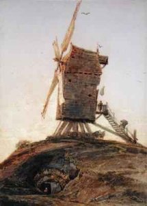 Windmill on a Knoll in a Landscape