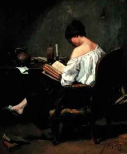 Girl Reading by Candlelight