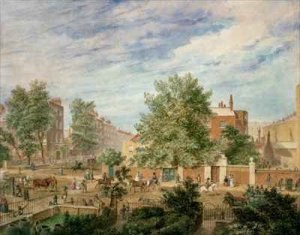 Marylebone Road at the Junction with Lisson Grove Showing the Philological School in Summer