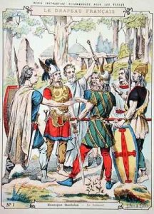 Gaulish warriors swearing an oath from a protective sleeve for school books