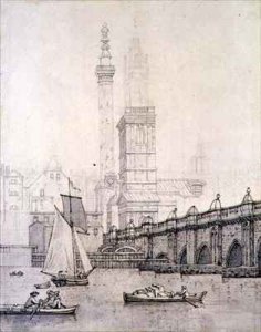 Old London Bridge and the Monument