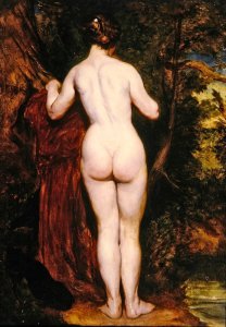 Standing Female Nude by a Stream