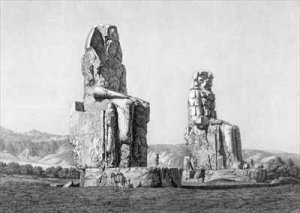 View of the two colossus at Memnonium Thebes