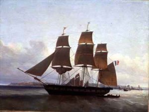 Three Masted Boat in the Port of Le Havre