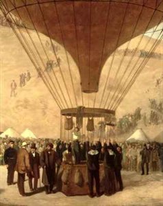 The Departure of Leon Michel Gambetta 1838-82 in the Balloon LArmand Barbes