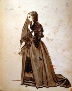 Costume design for the role of Dona Elvire in an 1847 production of Don Juan