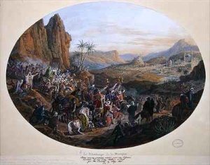 Design for a set of plates depicting The Pilgrimage to Mecca 2