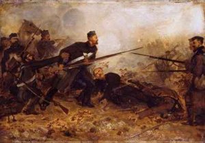 Private John McDermond 1832-68 at the battle of Inkerman on 5th November 1854