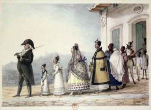 A Government Employee Leaving Home with his Family and Servants