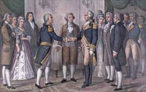 The First Meeting of General George Washington and the Marquis de La Fayette Philadelphia