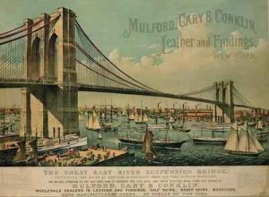 Poster advertising Mulford Cary and Conklin Leather and Findings