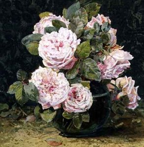 Roses in a Green Bowl