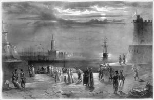 The Dey Hussein Ibn El Hussein leaving Algiers after the city has been captured on the 4th July 1830