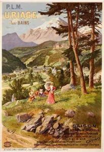 Poster advertising Uriage les Bains, Isere