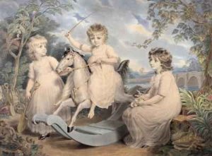 Portrait Group of three Children, possibly Sophie, Charles and Frances Burney