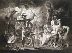 Macbeth, the Three Witches and Hecate in Act IV, Scene I of 'Macbeth' by William Shakespeare