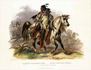 A Blackfoot Indian on Horseback