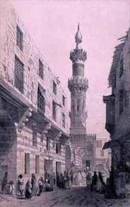 Street Scene with a Procession in Progress, Cairo