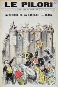 Cover of 'Le Pilori' depicting General Boulanger (1837-91) 'taking' the Bastille