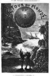 Frontispiece of 'Around the World in Eighty Days' by Jules Verne (1828-1905) Paris