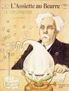 Caricature of Gabriel Faure (1845-1924) creating stars