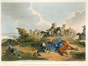 Prince Blucher under his Horse at the Battle of Waterloo