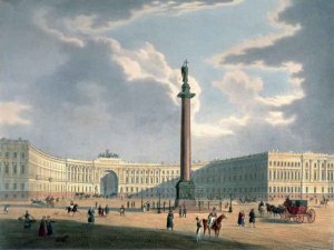 The Alexander Column and the Army Headquarters in St. Petersburg