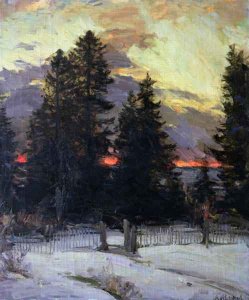 Sunset over a Winter Landscape