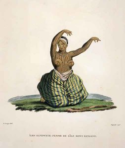 Dancing woman from the island of Maui, in the Hawaiian Islands