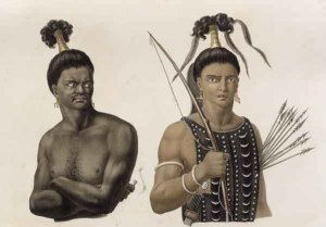 Natives of the Island of Ombai, from 'Voyage Autour du Monde sur les Corvettes de L'Uranie 1817-20'