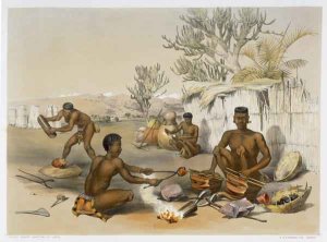 Zulu Blacksmiths at Work, plate 23 from 'The Kafirs Illustrated'