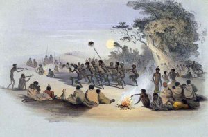 The Aboriginal Inhabitants: The Kuri Dance, from 'South Australia Illustrated'