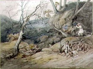 Sportsmen in a Wood