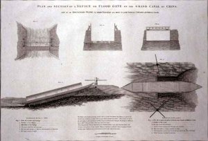 Plan and Section of a Sluice or Flood Gate on the Grand Canal of China