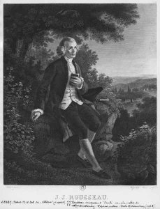 Jean-Jacques Rousseau composing 'Emile' in Montmorency valley