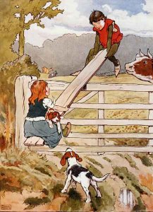 See-Saw Marjorie-Daw, illustration from 'The Beautiful Book of Nursery Rhymes, Stories and Pictures'