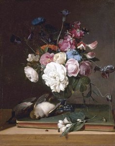 Still-Life of Flowers in a Glass Vase 1790-95