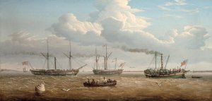 Three Paddle-Steamers, 'Kingston', 'Prince Frederick' and 'Calder' of Selby in Hull Roads, c.1823